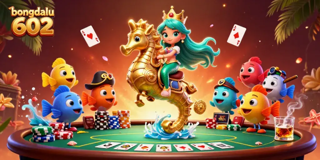 Experience thrilling gameplay with bongdalu 602 as a mermaid princess rides the waves of fun.