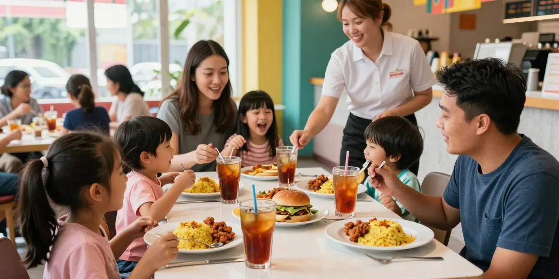 Family enjoying a meal at ROKOK88 slot restaurant, emphasizing a joyful dining experience.