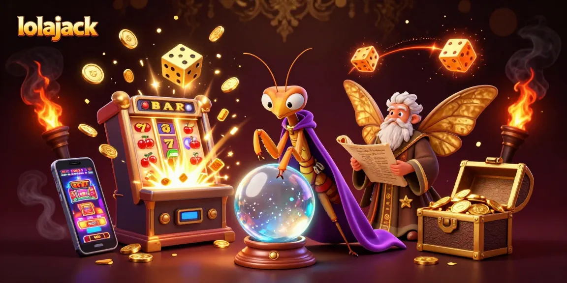 Experience the excitement of lolajack casino with vibrant 3D characters, slot machines, and golden treasures
